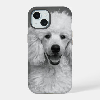 Poodle犬の写真の黒と白のパーソナル化可能 iPhone 15ケース