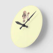 Poodle - – コートを表示 ラウンド壁時計 (傾斜)