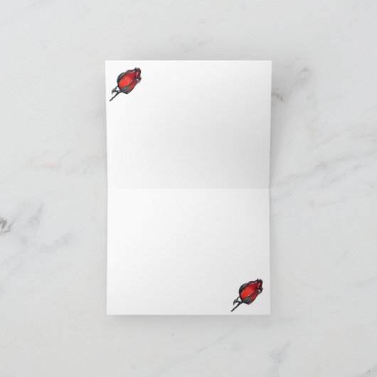 Poodle and Roses Invitation サンキューカード (内部)