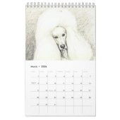 Poodle Art Calendar by Charlotte Yealey カレンダー (3月 2026)