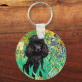 Poodle (black 1) - Irises キーホルダー (正面)