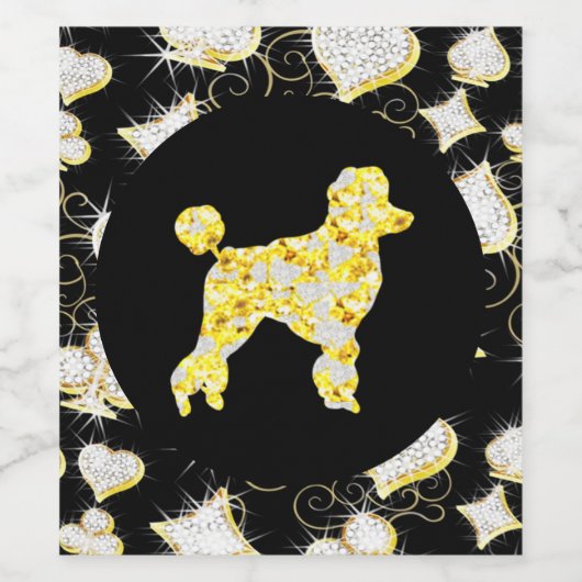 POODLE  BLING ワインラベル (シングルラベル)