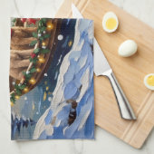 Poodle Christmas Boat Holiday キッチンタオル (四つ折り)