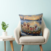 Poodle Christmas Boat Holiday クッション (椅子)