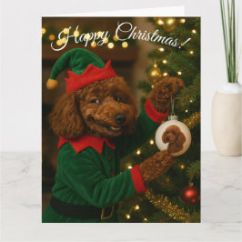 Poodle Christmas card カード