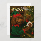 Poodle Christmas postcard シーズンポストカード (正面/裏面)