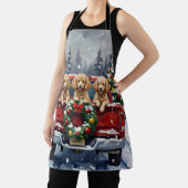 Poodle Christmas Red Truck Holiday エプロン (インサイチュ)