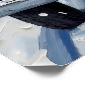 Poodle Christmas Red Truck Holiday ポスター (コーナー)