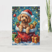 Poodle Christmas Santa Bag Adventure カード (正面)