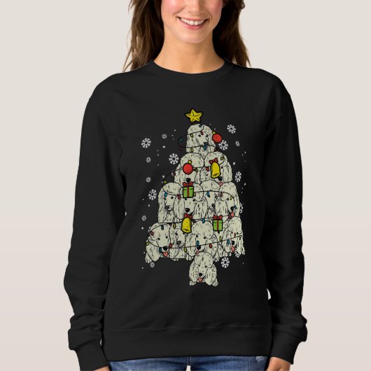 Poodle Christmas Tree Cute Xmas Dog  Men Women Kid スウェットシャツ (正面)