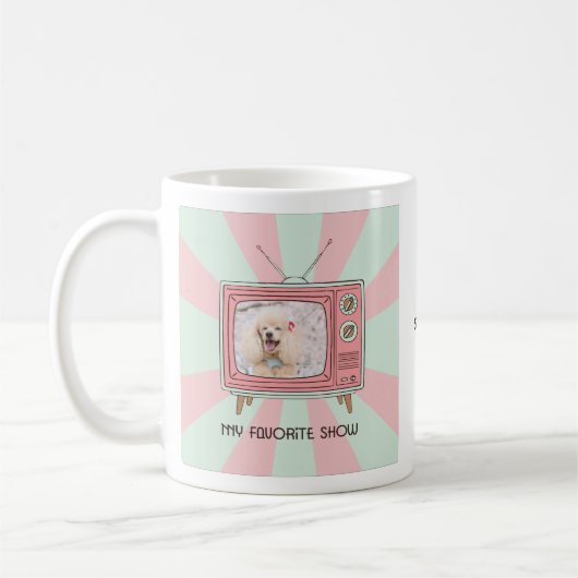 Poodle custom photo mug personalized dog mom  コーヒーマグカップ (左)