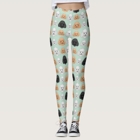Poodle Cute Dog Lover Pattern レギンス (正面)