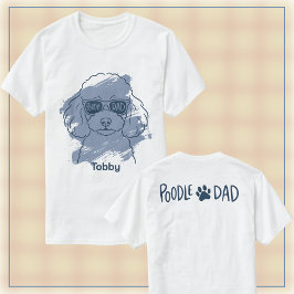 Poodle Dad Men's T‑Shirt Custom Name Gift Tシャツ