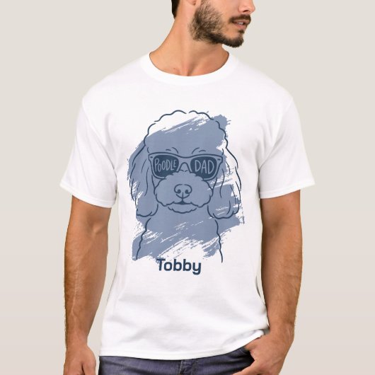 Poodle Dad Men's T‑Shirt Custom Name Gift Tシャツ (正面)
