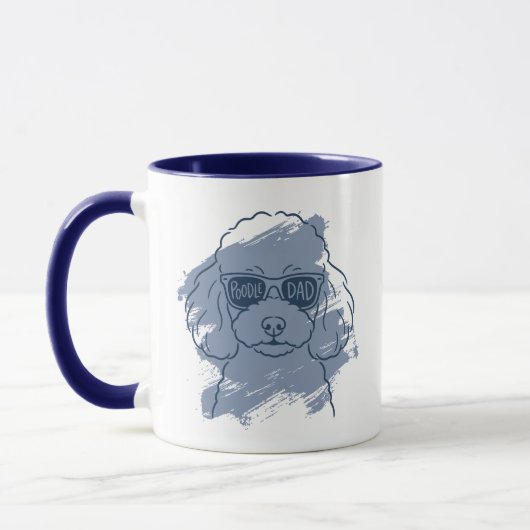 Poodle Dad Mug – Custom Name Dog Lover Gift マグカップ (左)