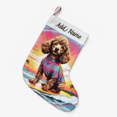 Poodle Dog スモールクリスマスストッキング (正面 (吊り時))