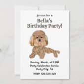 Poodle Dog Birthday Party 招待状 (正面)