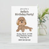 Poodle Dog Birthday Party 招待状 (スタンド正面)