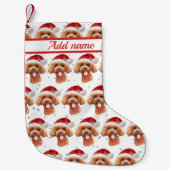 Poodle Dog Breed Christmas Stars スモールクリスマスストッキング (正面)