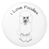 Poodle Dog Design セラミックノブ (正面)
