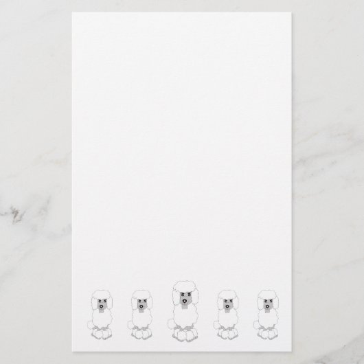 Poodle Dog Design 便箋 (正面)