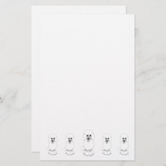 Poodle Dog Design 便箋 (正面/裏面)