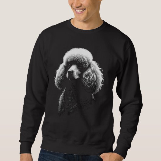 Poodle Dog Head Dark Art Black Sweatshirt スウェットシャツ (正面)