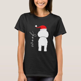 Poodle Dog In Santa Claus Hat Tシャツ