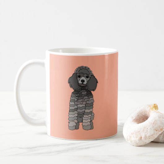 Poodle Dog Pet コーヒーマグカップ (ドーナツ)