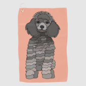 Poodle Dog Pet ゴルフタオル (正面)