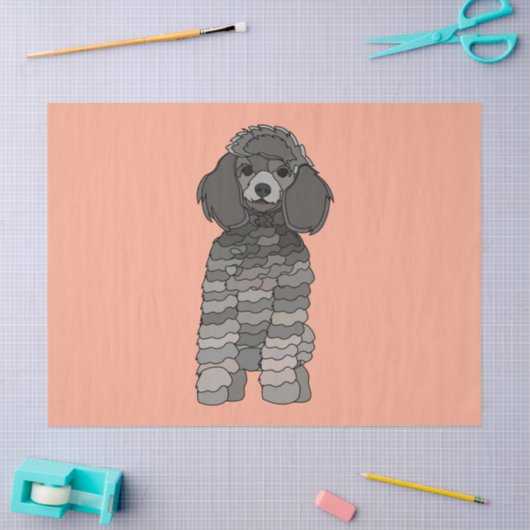 Poodle Dog Pet 薄葉紙 (クラフト)