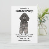 Poodle Dog Pet Birthday Party 招待状 (スタンド正面)