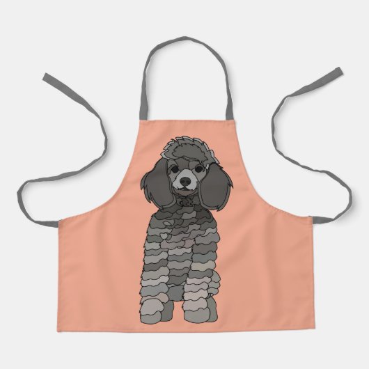 Poodle Dog Pet Kids エプロン (正面)