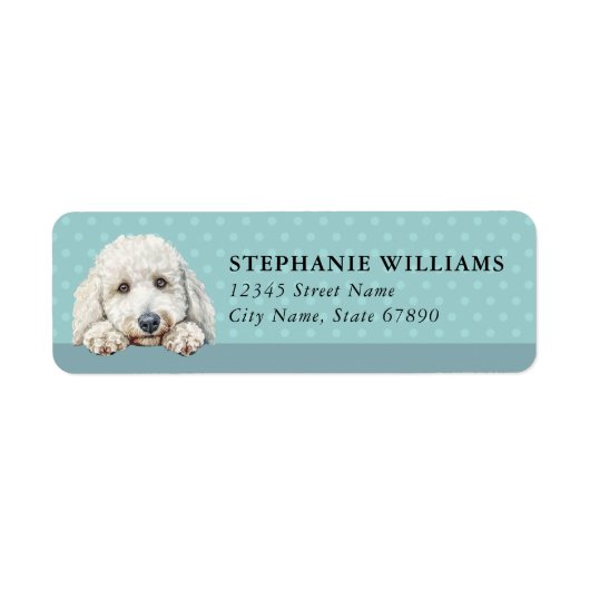 Poodle Dog Return Address Labels ラベル (正面)