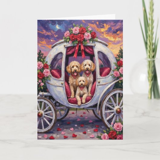 Poodle Dog Valentine's Day  カード (正面)