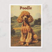 Poodle Dog Vintage Art ポストカード (正面)