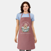 Poodle Dusky Pink Dog Grooming Apron | デラックス エプロン (着用した状態)