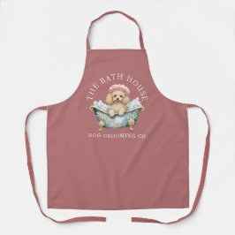 Poodle Dusky Pink Dog Grooming Apron | デラックス エプロン