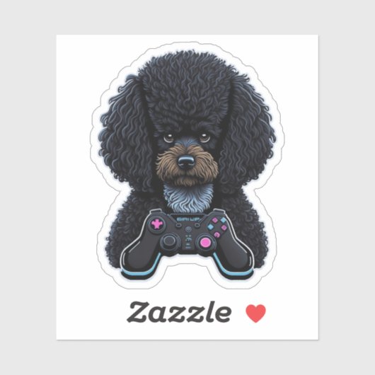 Poodle Gamer With Joystick  シール (シート)