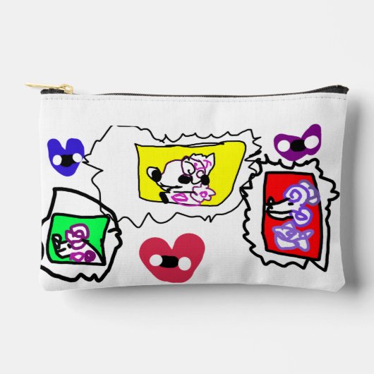 Poodle heart  アクセサリーポーチ (正面)