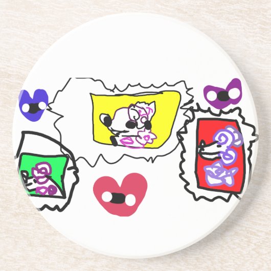 Poodle heart  コースター (正面)