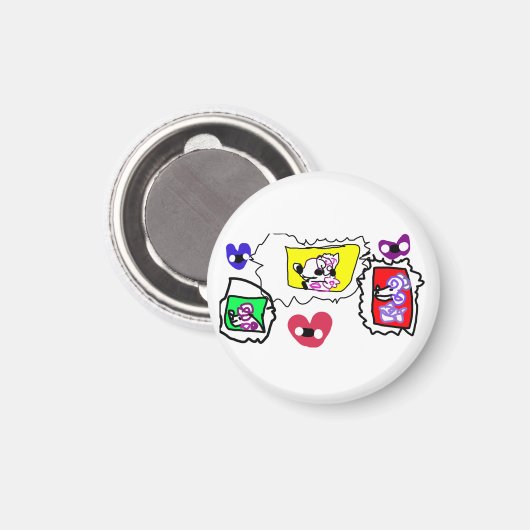 Poodle heart マグネット (正面/裏面)