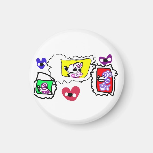 Poodle heart  マグネット (正面)