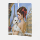 Poodle Holiday ガラスオーナメント (正面左)