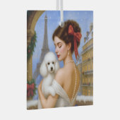 Poodle Holiday  ガラスオーナメント (正面右)