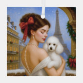 Poodle Holiday ガラスオーナメント (裏面)