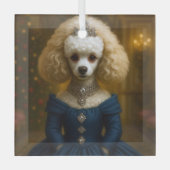 Poodle Holiday  ガラスオーナメント (正面)