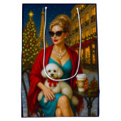 Poodle Holiday  ミディアムペーパーバッグ (裏面)