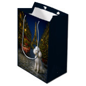 Poodle Holiday  ミディアムペーパーバッグ (正面アングル)