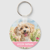 Poodle ID Tag – Add Name & Contact キーホルダー (裏面)